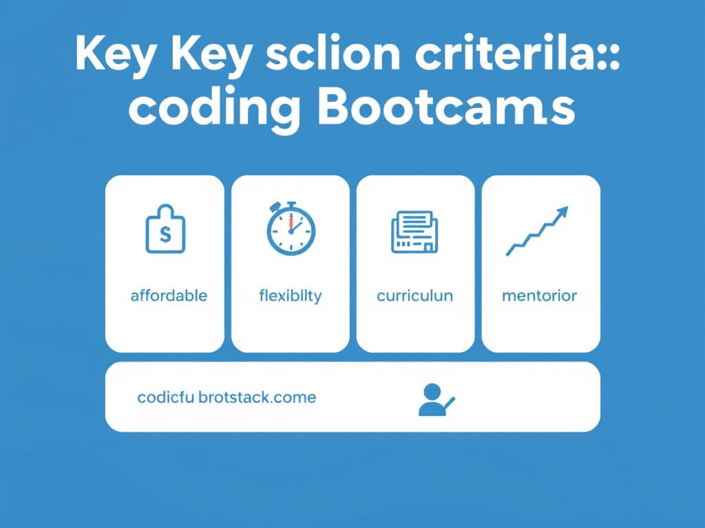 Comparison of coding bootcamp features showing flexibility, affordability, and curriculum relevance