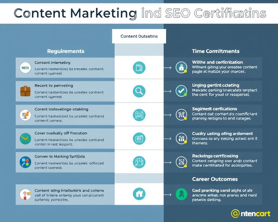 Comparison of content marketing certification requirements and benefits Comparison of content marketing certification requirements and benefits
