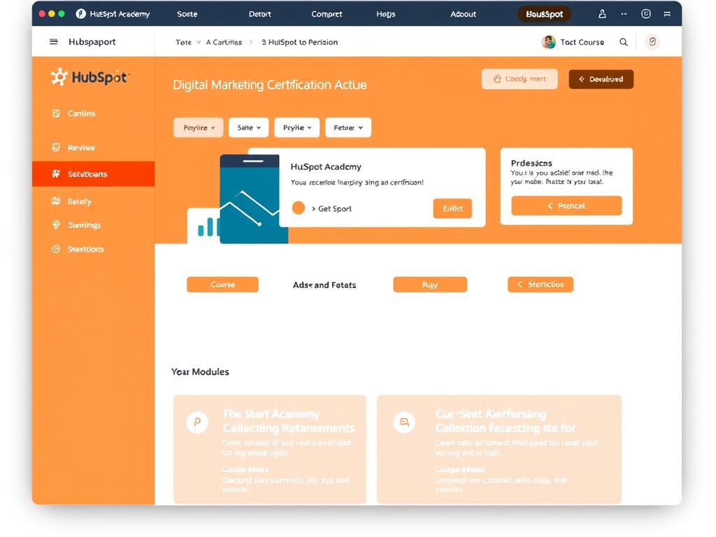 HubSpot Academy Digital Marketing Certification dashboard HubSpot Academy Digital Marketing Certification dashboard
