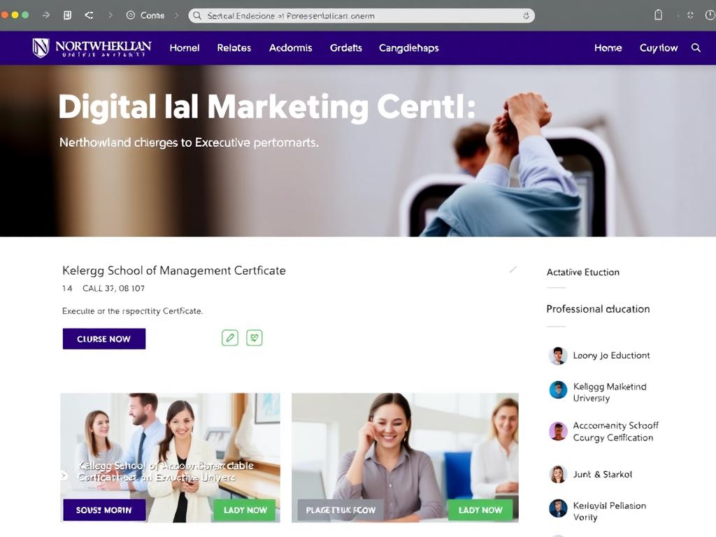 Kellogg School of Management Digital Marketing Certificate program interface Kellogg School of Management Digital Marketing Certificate program interface