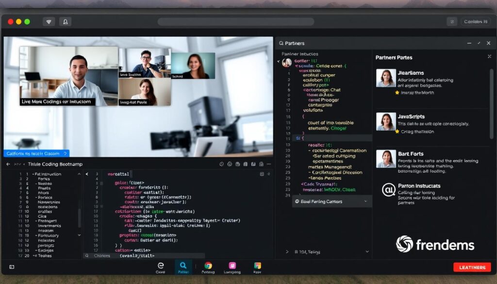 Screenshot of virtual classroom interface for remote coding bootcamp in California Screenshot of virtual classroom interface for remote coding bootcamp in California