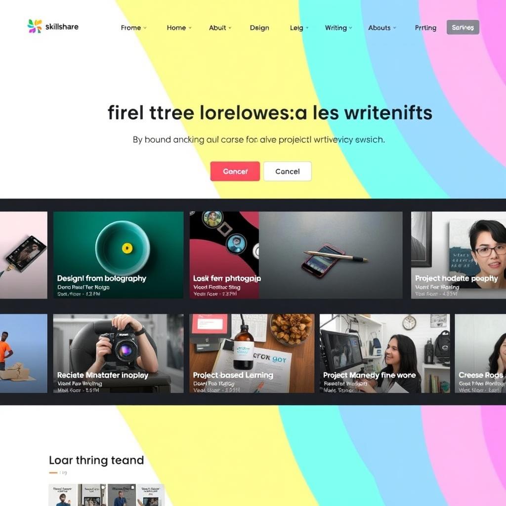 Skillshare creative courses interface