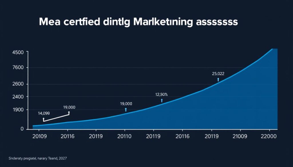 Graph showing projected Meta certified digital marketing associate salary growth through 2026 Graph showing projected Meta certified digital marketing associate salary growth through 2026