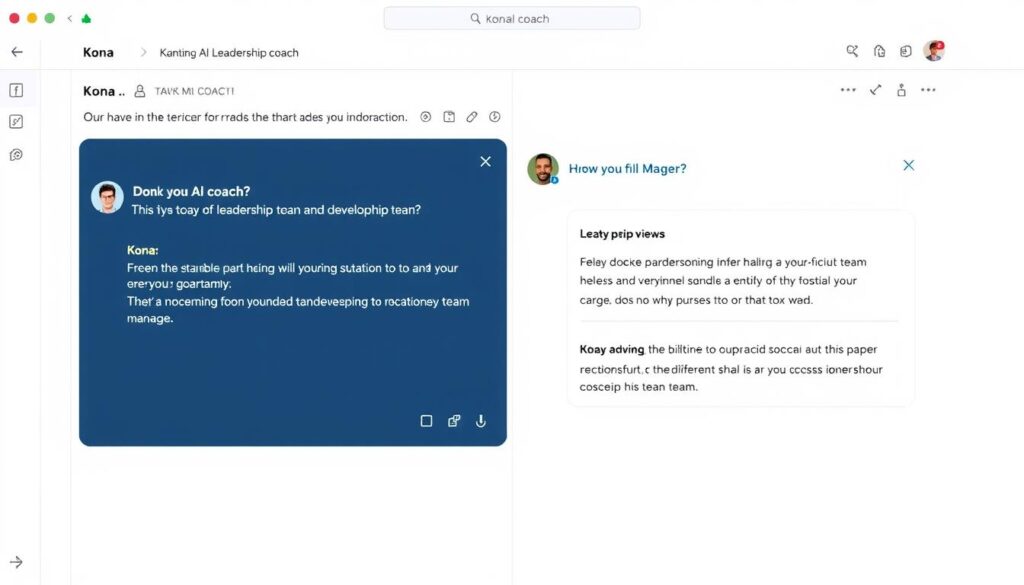 Kona AI leadership coach interface in Slack Kona AI leadership coach interface in Slack