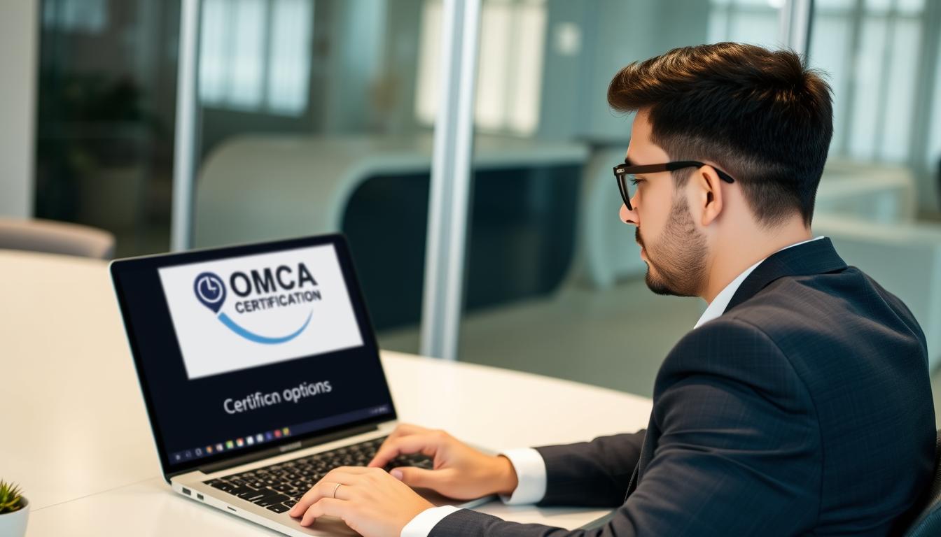 OMCA Certification Worth It - Digital marketing professional reviewing certification options on laptop