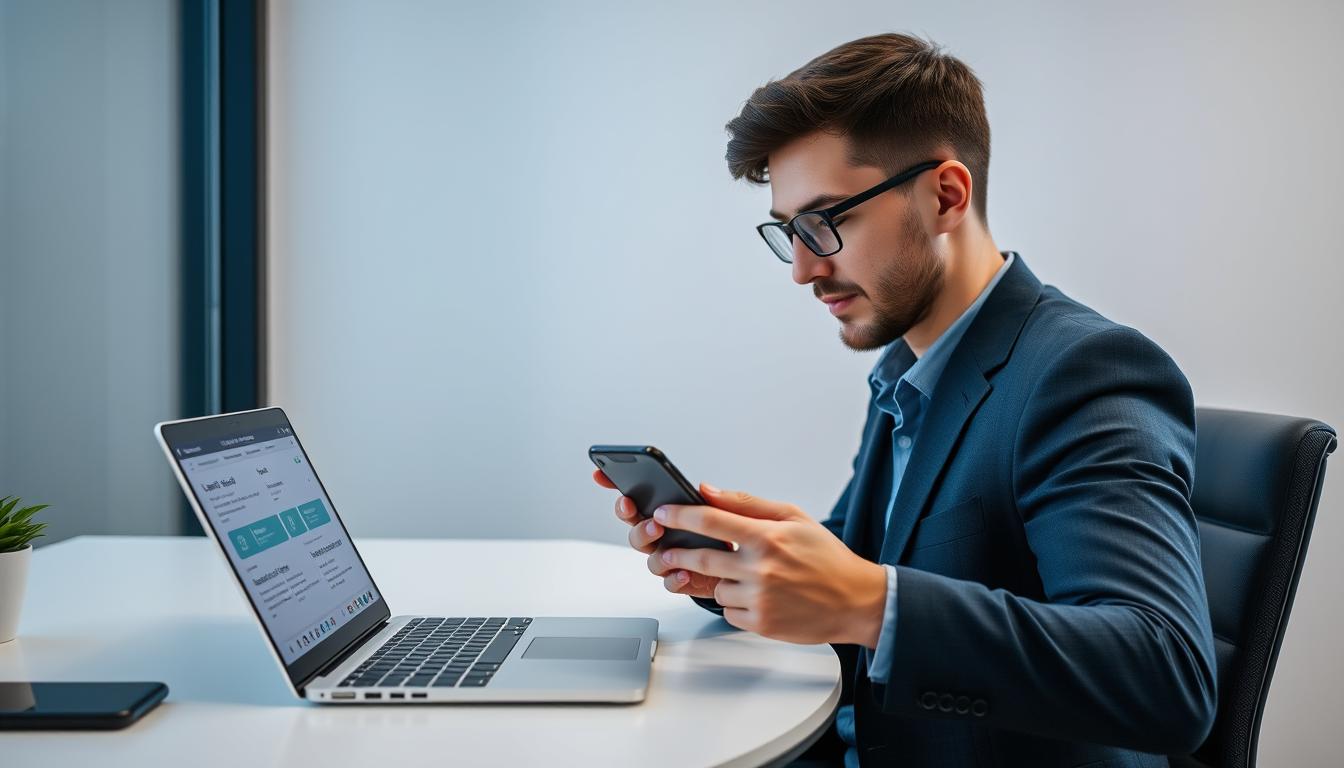 Person using an affordable AI-powered upskilling platform on laptop and mobile devices
