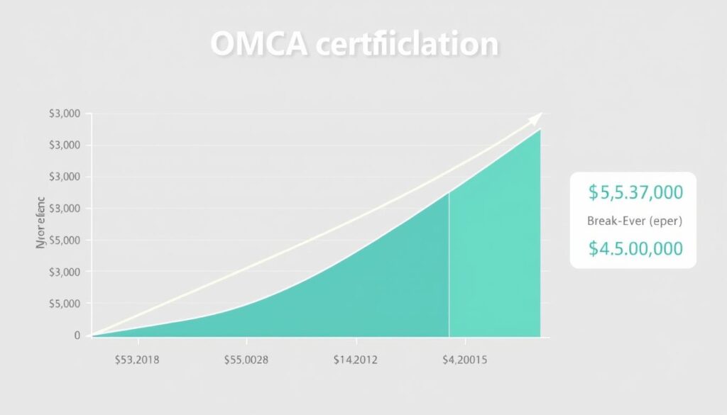 ROI calculator for OMCA Certification showing potential earnings increase over time