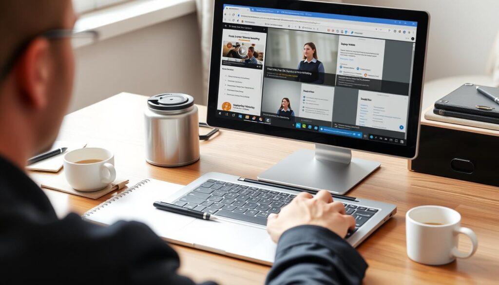 Student taking an OMCP-approved digital marketing course online