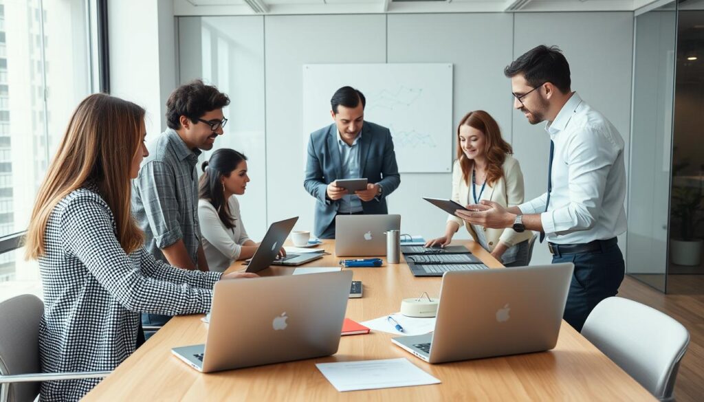 Team implementing AI solutions for high-potential employee program Team implementing AI solutions for high-potential employee program