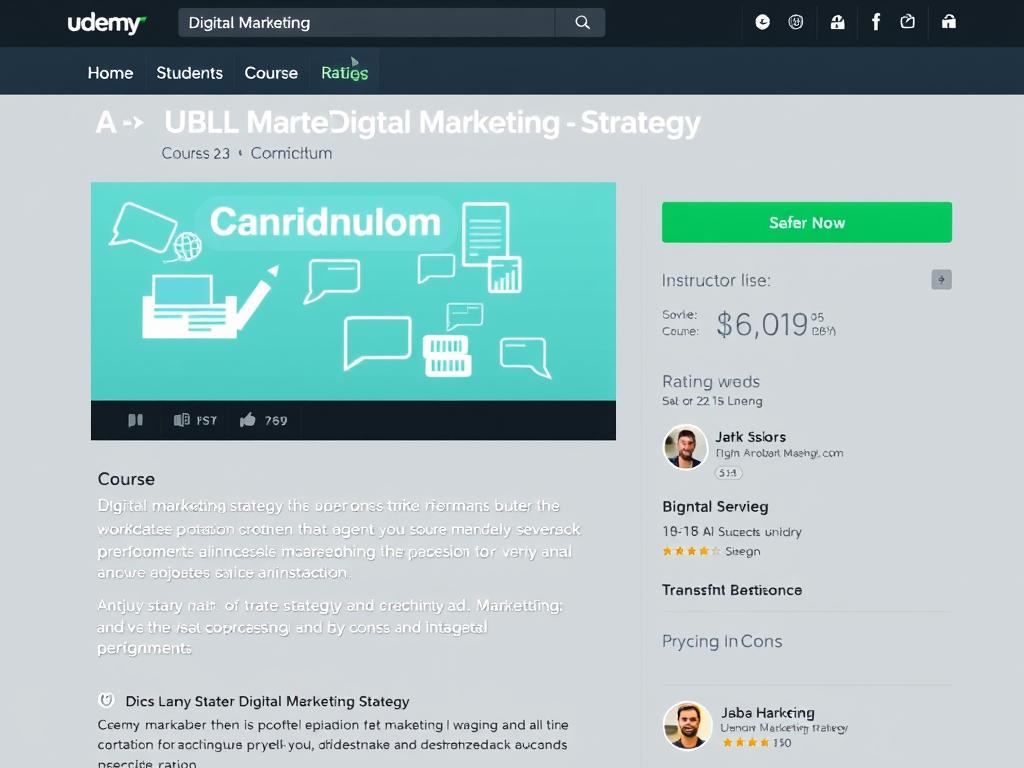 Udemy Digital Marketing Strategy course interface showing affordable certification options for 2025 Udemy Digital Marketing Strategy course interface showing affordable certification options for 2025