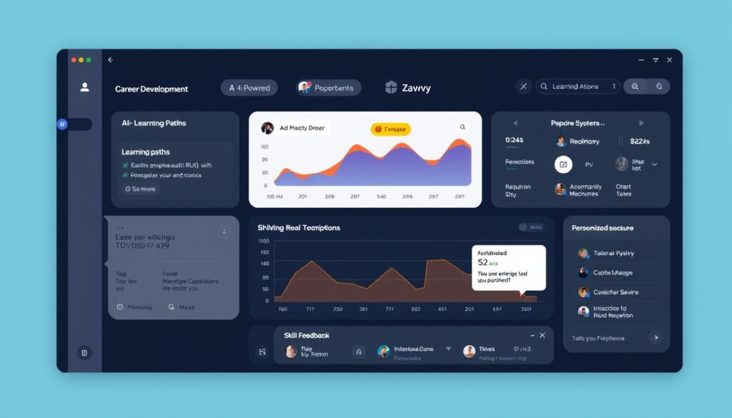 Zavvy platform showing AI-powered career development and learning paths Zavvy platform showing AI-powered career development and learning paths